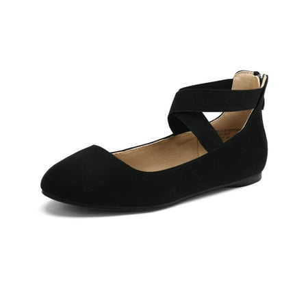 

Womens Ballerina Ballet Flat Elastic Ankle Strap Shoes Slip On Flats Casual Shoe