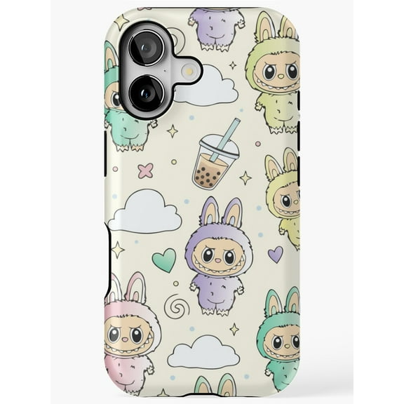 Cute Monster Doll Pattern Phone Case for iPhone 17 16 15 14 13 12 11 Pro Max