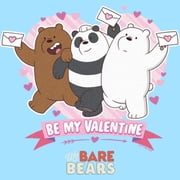 Men's We Bare Bears Be My Valentine Graphic Tee Light Blue Small