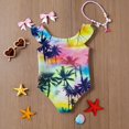 thumbnail image 6 of Grblisyd Girls One Piece Swimsuit Flutter Sleeve Hawaiian Quick Dry Crew Neck Swimwear Beach Sport Bathing Suit for Kids 4t, 6 of 6