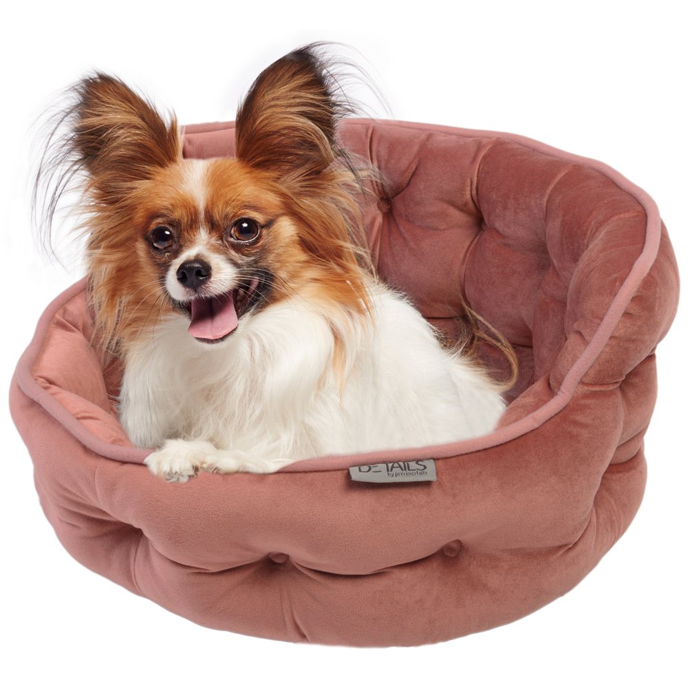 Precious Tails Ultra Plush Mini Tufted Velvet Round Cuddler Pet Bed
