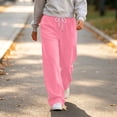 thumbnail image 6 of Aezemi Women Straight Leg Workout Sweatpants with 3 Pockets Loose Fit Comfy Soft Elastic Waist Drawstring Outerwear Womens Baggy Fashion Sports Gym Running Sweatpants S, 6 of 7