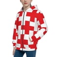 thumbnail image 2 of Pofeuu Red Cross 1 Print Teenage Zipper Hoodie Sweatshirts Hooded Casual Jackets With Pocket For Boys Girls-Small, 2 of 6