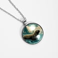 thumbnail image 4 of Sea Lion Stunning Glass Circular Pendant Necklace - Women's Necklaces, Necklaces, 4 of 5