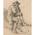 thumbnail image 2 of George Morland 20x24 Black Ornate Framed Double Matted Museum Art Print Titled: Man Seated on a Bank, 2 of 5