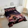 thumbnail image 3 of Japanese Style Bedding Set Queen Size Moon Cherry Blossom Comforter Set Romantic Night Sky Scenery Quilt Set Teens Women Room Decor Exotic Pink Duvet Insert, 3 of 6