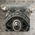 thumbnail image 3 of Ambesonne Eye Quilted Bedspread Set 3 Pcs, Robot Eye Wires Technology, King Size, Charcoal Grey, 3 of 3