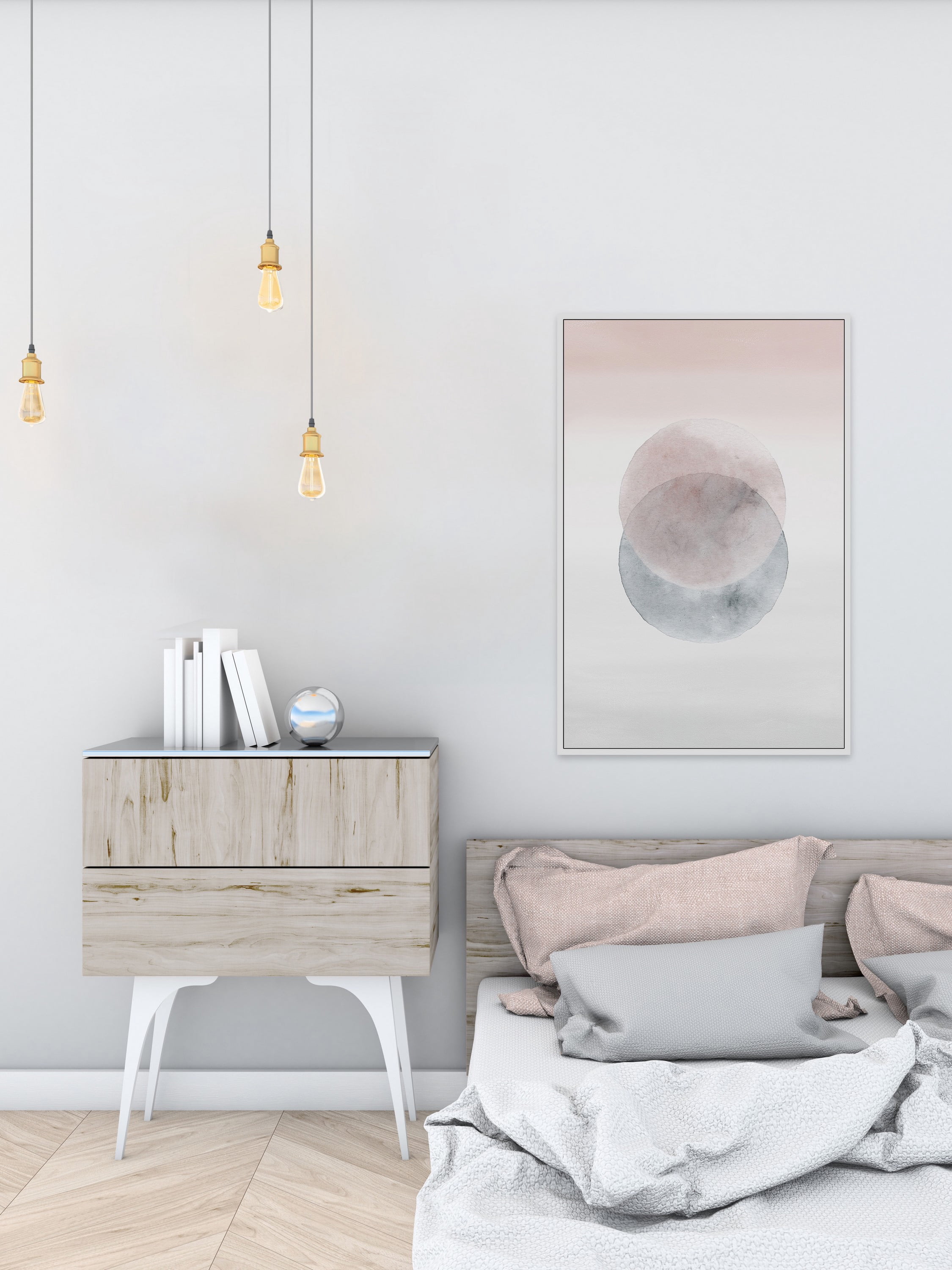 Waning Moons Floater Framed Painting Print on Canvas