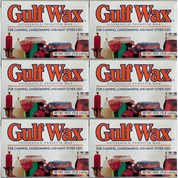 Gulf Wax (6-Pack) Household Paraffin Wax 16oz Each For Canning & Candle Making