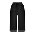 thumbnail image 5 of Ashirexll Womens Summer Pants, Capri Pants for Women, Casual Solid Color Elastic Waist Pocket Summer Trousers, 5 of 6