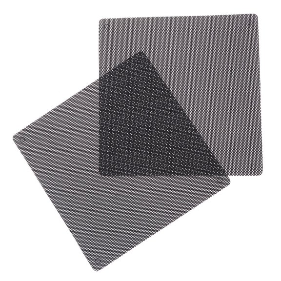 ETEREAUTY 2-Pack Black PVC Dust Cover Net for Computer Fans, Home and Office Use, and Easy to Install