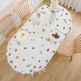 thumbnail image 3 of Spring Tablecloth Oval 60x84 Inch, Summer Outdoor Floral Tablecloth Watercolor Flower Bouquet Buffalo Plaid Table Cloth Decor for Dinner Party Picnic, 3 of 6
