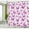 thumbnail image 4 of Ambesonne Hippie Shower Curtain, Butterflies Colors, 69"Wx70"L, Pink Purple, 4 of 4