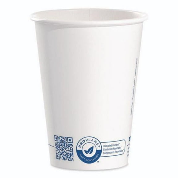 Dart SCC412RCNPLANET 12 oz PCF Paper Hot Cups, White & Blue - Pack of 1000