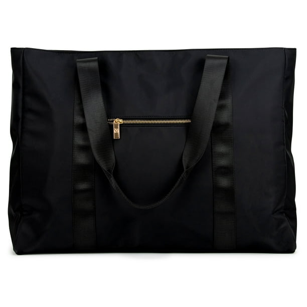 Badgley Mischka Women's Nylon Travel Tote Weekender Duffle Bag - Lightweight Travel (Black) - Walmart.com
