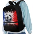 thumbnail image 4 of Uourmeti Soccer Paint Splatter Lightweight Backpack, 17 Inchs Adjustable Shoulder Straps Daypack Comfortable To Carry School Backpack for Teenagers, 4 of 6