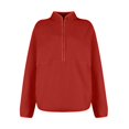 thumbnail image 5 of Qwertyu Womens Fleece Sweatshirts Cropped Half Zip Fuzzy Warm Pullover Varsity Jackets with Zipper Pockets Red L, 5 of 5