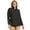 Black, variant on Sporti Women's Plus Size L/S Zip Front UPF 50+ Rash Guard, Crew Neck, Long Sleeve (Women's Plus)