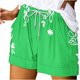 thumbnail image 1 of Mujeres Pantalones Cortos Ilustración de Verano Casual Encaje Hasta el Bolsillo Elástico, Pantalones Cortos Casuales para el Día Y el Ocio, 1 of 5