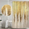 thumbnail image 6 of Abstract Gold Shower Curtain, Waterproof Shower Curtains for Bathroom, Modern Brush Luxury Strokes Artwork Washable Fabric Cloth Bathroom Curtain Set Bathtub Decor with Hook 66''x72'', 6 of 9