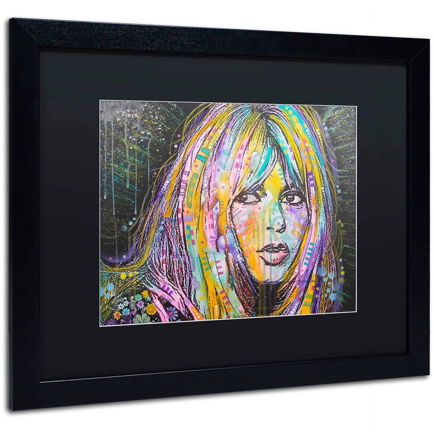 Trademark Fine Art "Bardot1" Canvas Art by Dean Russo, Black Matte, Black Frame