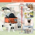 thumbnail image 4 of Dkeli 4-Wheeled Comfortable Cat & Dog Stroller with Cup Holder, Orange, 4 of 7