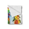 thumbnail image 2 of Parrot Soft Flannel Fleece Throw Blanket, Animal Lorikeet in Rainbow Circle Palm Trees Tropical Plants Flowers Art Print, Cozy Plush for Indoor and Outdoor Use, 50" x 60", Multicolor, by Ambesonne, 2 of 5