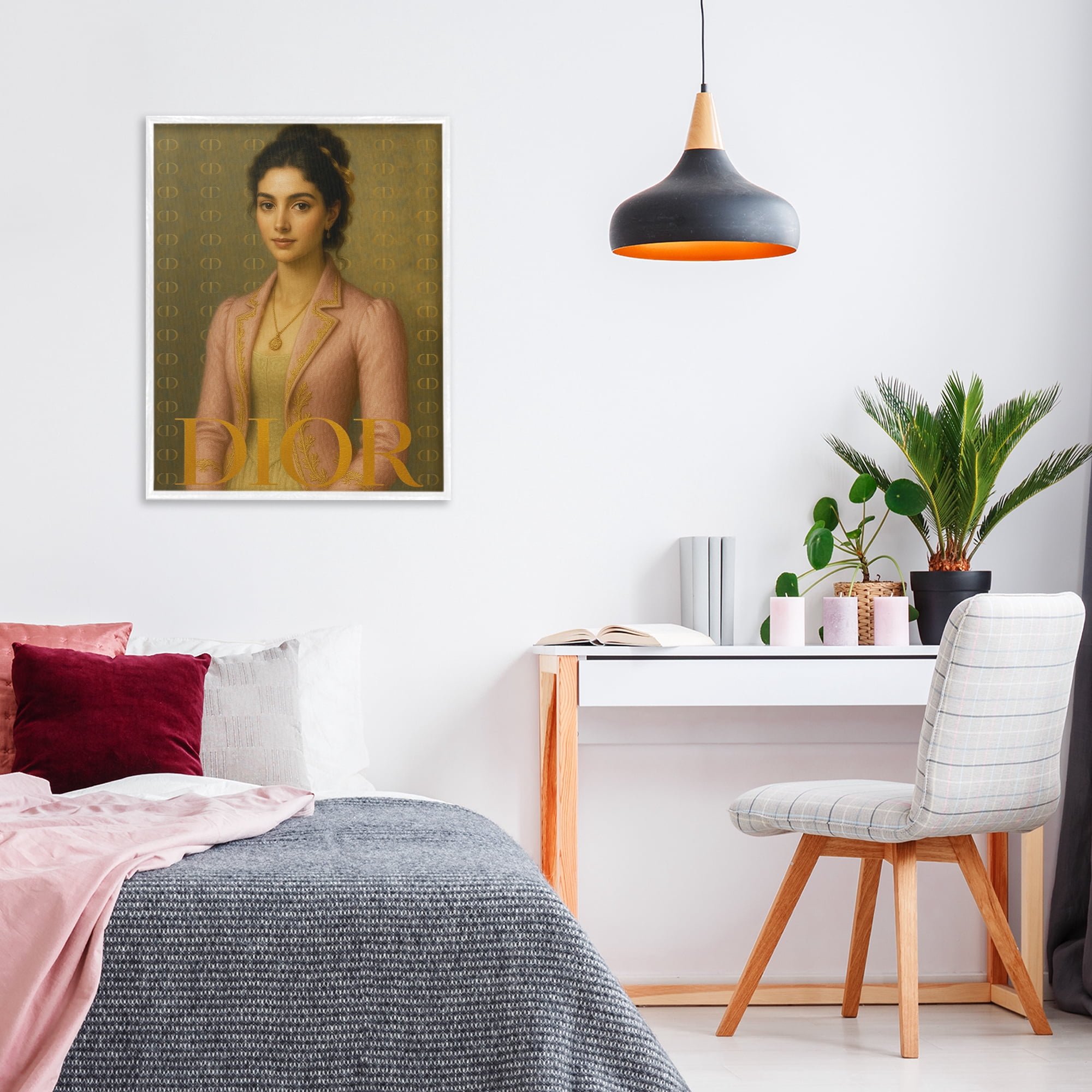 Stupell Industries Iconic Gentlewoman Fashion White Framed Giclee Art, design by Grotto Studios