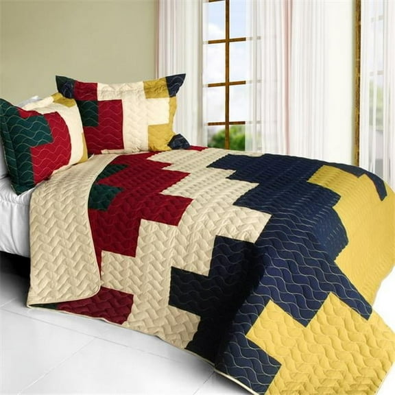Santa Baby - 3 Pieces Vermicelli - Quilted Patchwork Quilt Set  Full & Queen Size - Multicolor