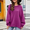 thumbnail image 5 of Patlollav Pntutb Womens Loose Lazy Style Bottom Round Neck Knit Tops, 5 of 7