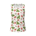 thumbnail image 4 of Xecao Strawberry Floral print women's scoop neck, loose-fit workout tank tops for the gym., 4 of 9