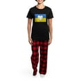 thumbnail image 4 of CafePress - Ukraine Heart Pajamas - Women's Short Sleeve Print T-Shirt and Pants Dark Cotton Pajama Set, 4 of 7