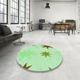 thumbnail image 4 of Ahgly Company Machine Washable Indoor Square Transitional Mint Green Area Rugs, 3' Square, 4 of 7