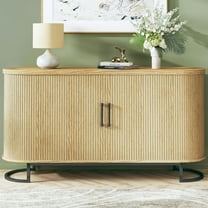 Tomnk Woo 54.3" Buffet Cabinet with Storage, Tambour Doors, Adjustable Shelves, Multifunctional Sideboard Console for Living Room, Dining Room, Kitchen