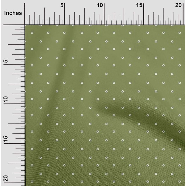 oneOone Organic Cotton Poplin Twill Fabric Circle Block Print Fabric BTY 42 Inch Wide