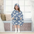 thumbnail image 6 of Wearable Blanket Hoodie for Kids Northern Bear Snow Flower Flannel Hooded Blanket with Pockets and Sleeves Suitable for Boys and Girls, 6 of 7