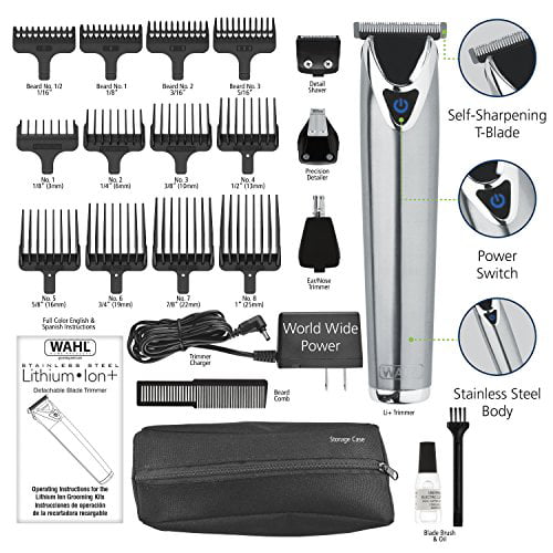 wahl stainless steel lithium ion trimmer