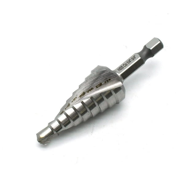 Step Drill TEMO M35, flauta en espiral de cobalto de 6,4 mm a 19 mm, hexagonal