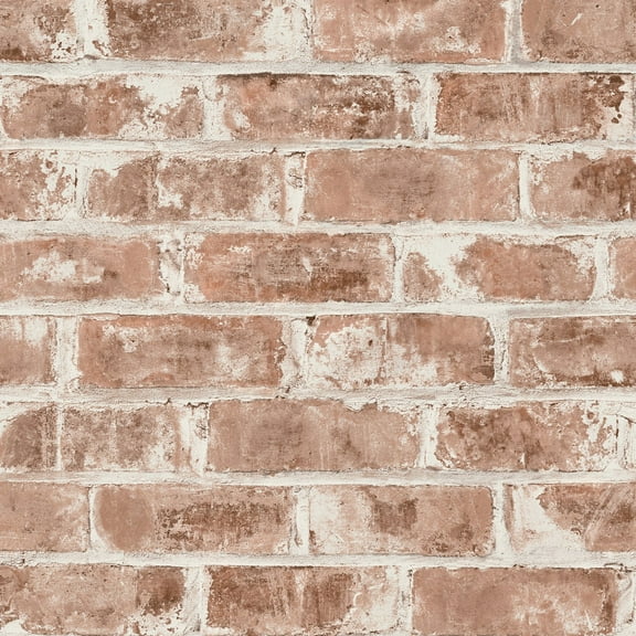 Brewster Jomax Red Warehouse Brick Paste The Wall Non Woven Wallpaper, 20.5-in by 33-ft, 56.4 sq. ft.