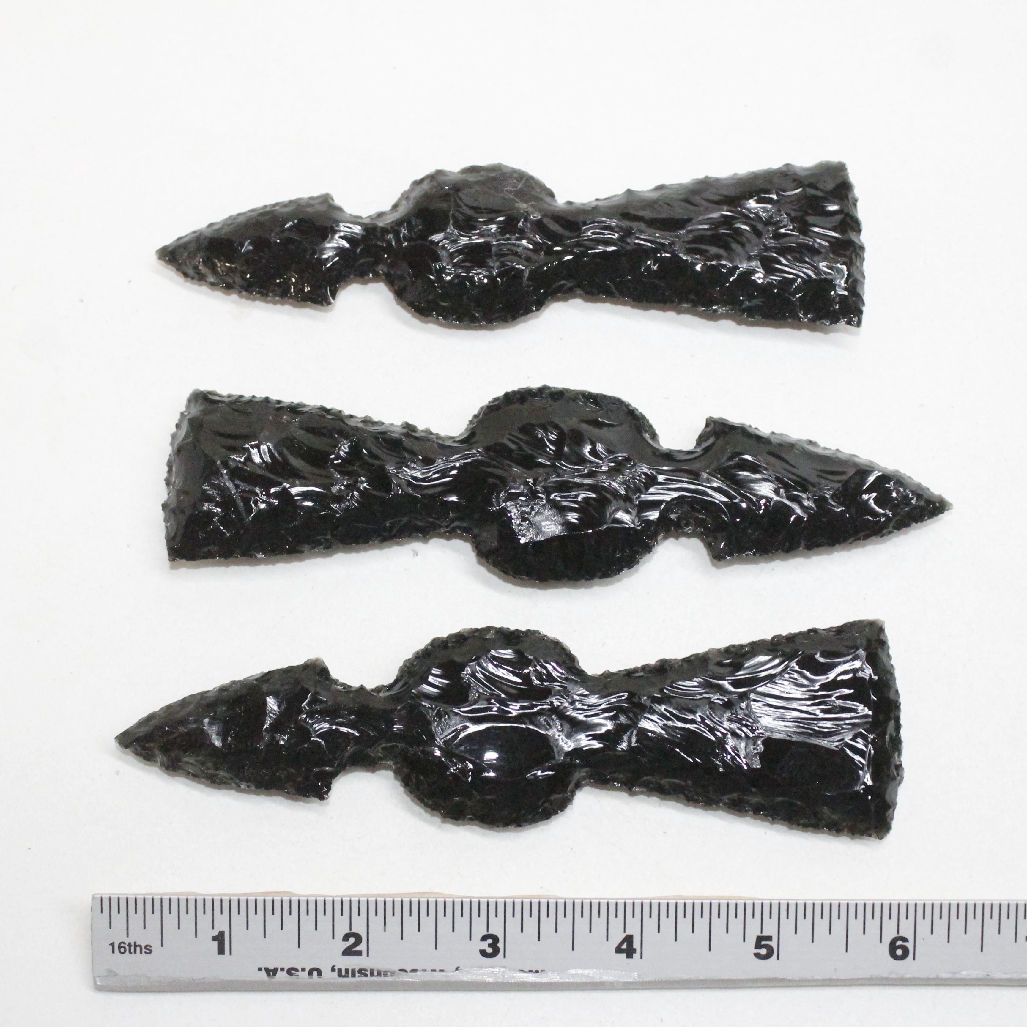 3 Obsidian Ornamental Tomahawk Heads #4810  Ax Axe Hatchet