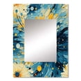 thumbnail image 2 of Designart "Explosive Digital Doodles In Pop Art I" Abstract Wall Mirror, Printed Blue Wall Mirror, Modern Bathroom Wall Mirror, Decorative Abstract Mirror - 24x32 Inch, 2 of 5