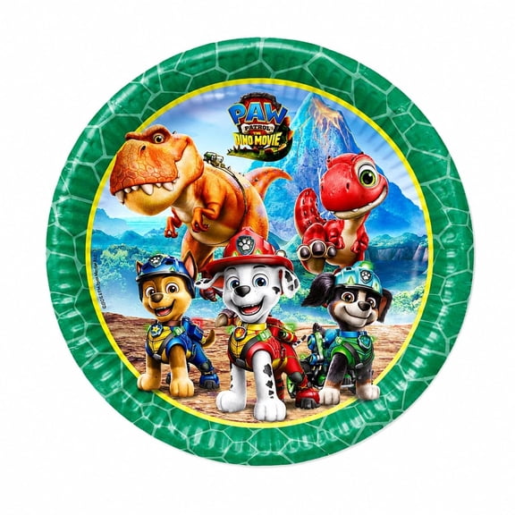 Procos PAW Patrol Dino Movie 9" Birthday Party Paper Plates 8 Count