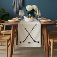 thumbnail image 2 of Beige Ombre Table Runner - 72 Inch Long, Kitchen Dining Table Runner Dresser Scarves, Black Hockey Sticks Minimalist Style Farmhouse Decor for Coffee Tables Wedding Party Banquet, 2 of 8