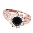 thumbnail image 3 of Aonejewelry 1.35 Ct. Halo Black Diamond Engagement Ring In 14k Rose Gold, 3 of 4