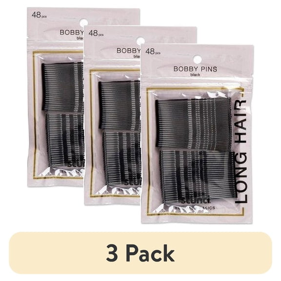 (3 pack) Scunci Extra Long Bobby Pins Black - 48pk Black