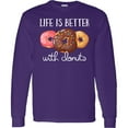 thumbnail image 3 of Inktastic Life is Better with Donuts Long Sleeve T-Shirt, 3 of 5