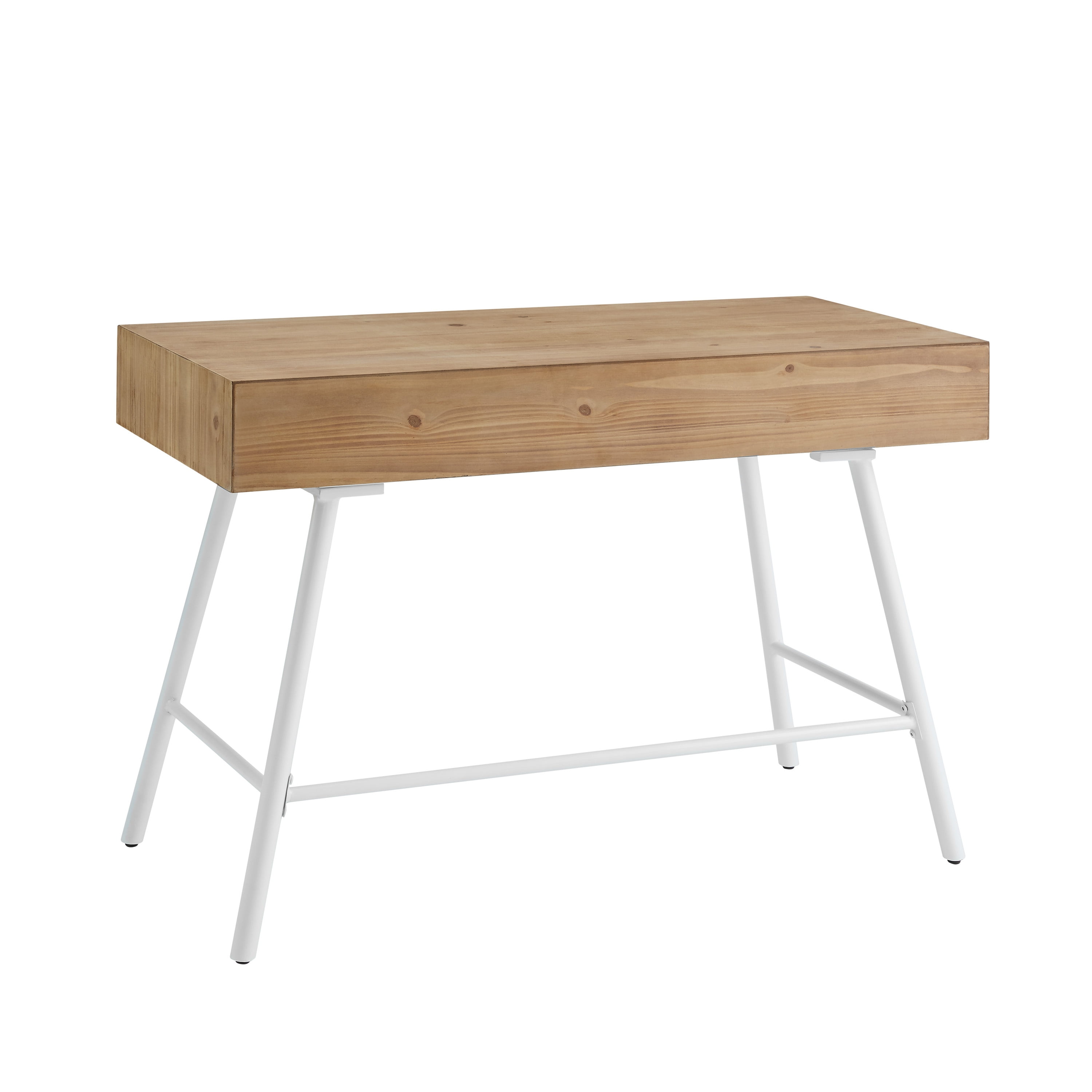Linon Kessinger 44" Writing Desk with 3 Drawers, Natural and White