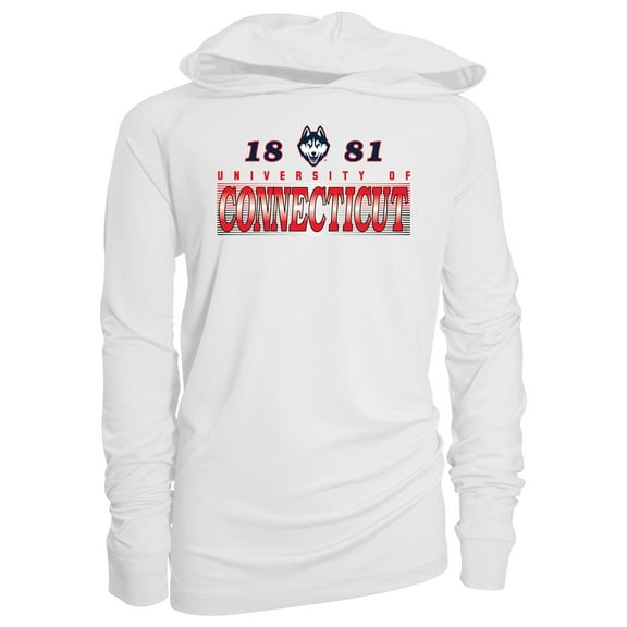 Youth Garb White UConn Huskies Marley Long Sleeve Raglan Hoodie Sunshirt