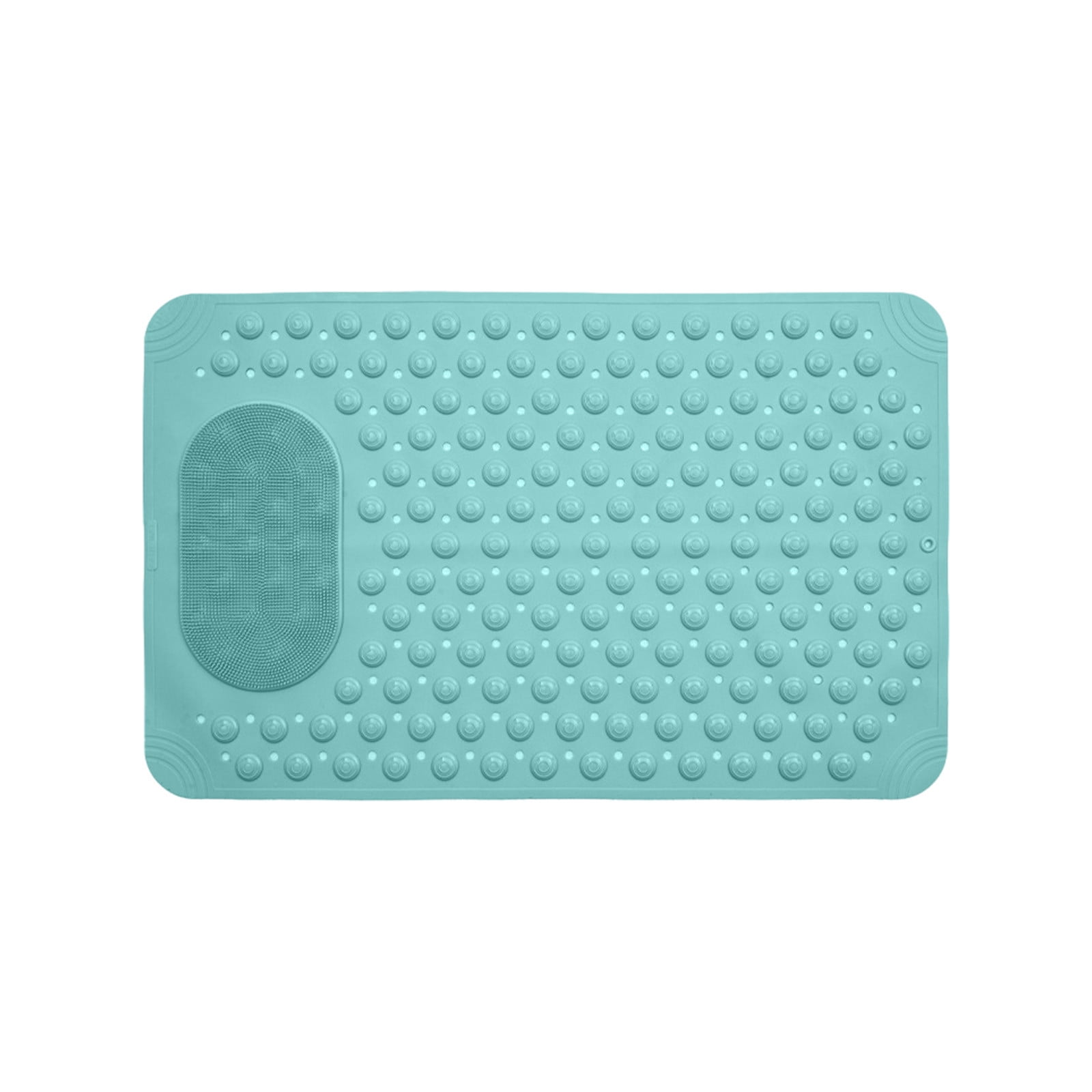 Mecorevxz Bathtub and Shower Mats, Extra Long Non-slip Bath Mat 27.16x14.17 Inch,Washable Bath Tub Mat with Suction Cups & Holes for Bathroom,Green