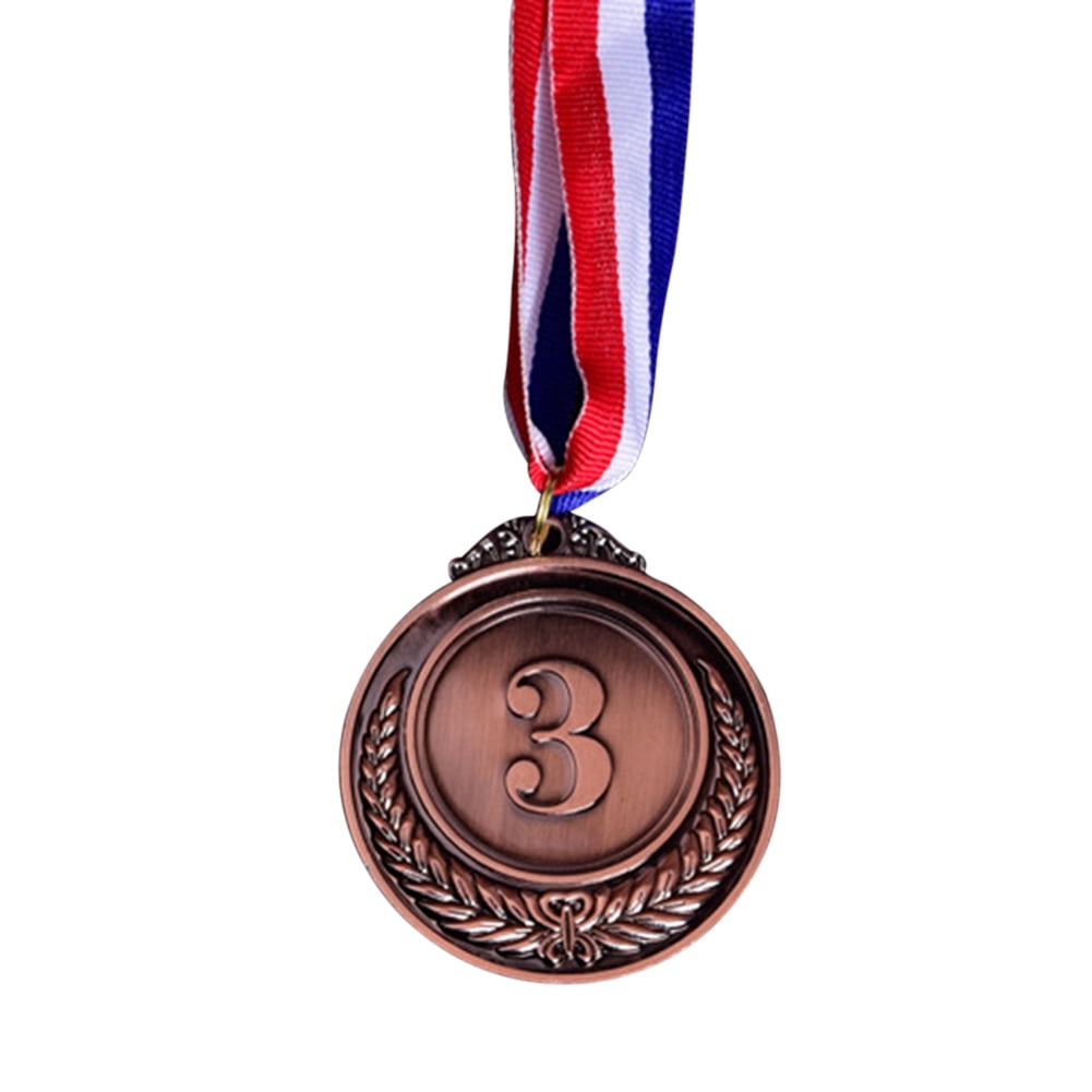BLEEUS 30pcs 2inch Gold Silver Bronze Award Medal With Neck Ribbon Winner Medal(wheat) Sporting Supplies (Wheat)